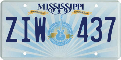 MS license plate ZIW437
