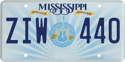 MS license plate ZIW440