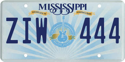 MS license plate ZIW444