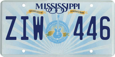 MS license plate ZIW446
