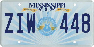 MS license plate ZIW448
