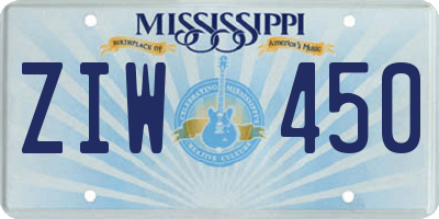 MS license plate ZIW450