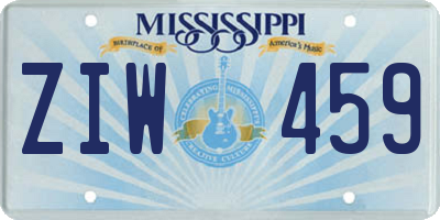 MS license plate ZIW459