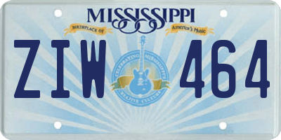 MS license plate ZIW464