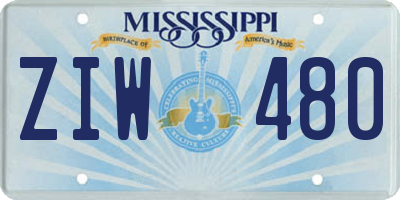 MS license plate ZIW480