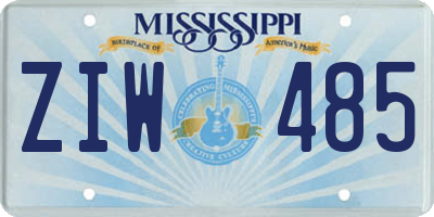 MS license plate ZIW485