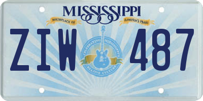 MS license plate ZIW487