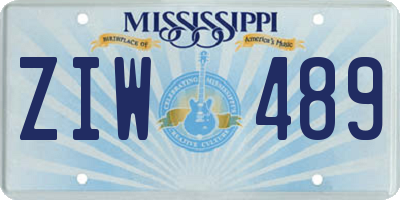MS license plate ZIW489