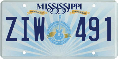 MS license plate ZIW491