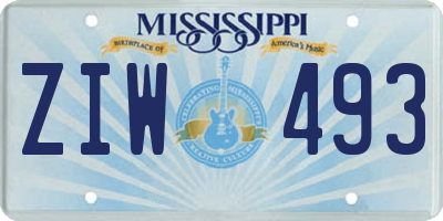 MS license plate ZIW493