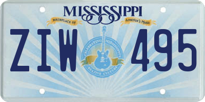 MS license plate ZIW495