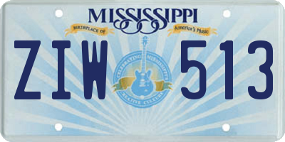 MS license plate ZIW513