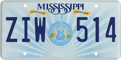 MS license plate ZIW514
