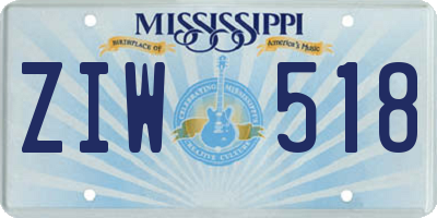 MS license plate ZIW518