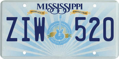 MS license plate ZIW520