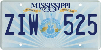 MS license plate ZIW525