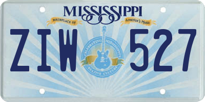 MS license plate ZIW527