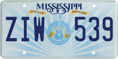 MS license plate ZIW539