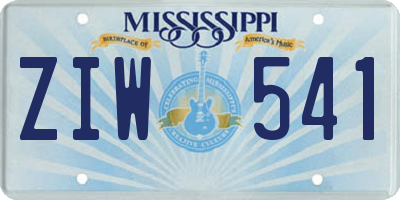 MS license plate ZIW541