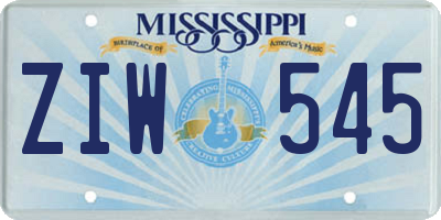 MS license plate ZIW545
