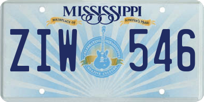 MS license plate ZIW546