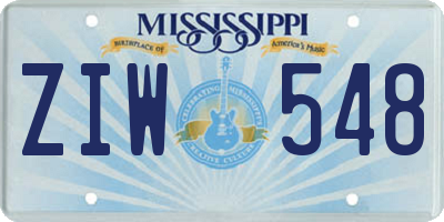 MS license plate ZIW548