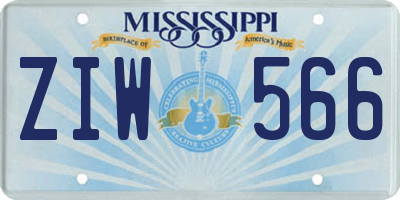 MS license plate ZIW566
