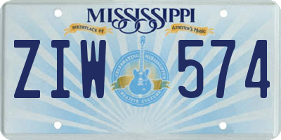 MS license plate ZIW574