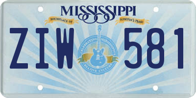MS license plate ZIW581