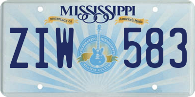 MS license plate ZIW583