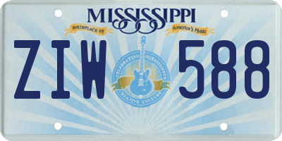 MS license plate ZIW588