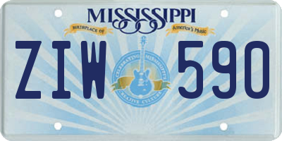 MS license plate ZIW590