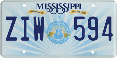 MS license plate ZIW594