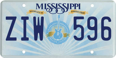 MS license plate ZIW596