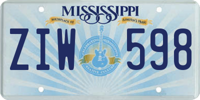 MS license plate ZIW598