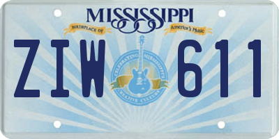 MS license plate ZIW611