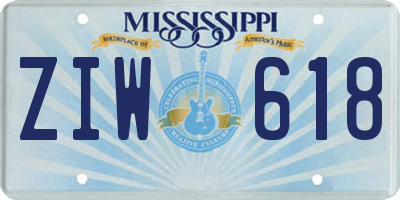 MS license plate ZIW618