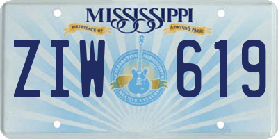 MS license plate ZIW619