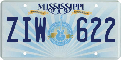 MS license plate ZIW622