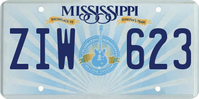 MS license plate ZIW623