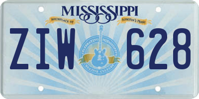 MS license plate ZIW628