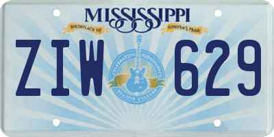 MS license plate ZIW629