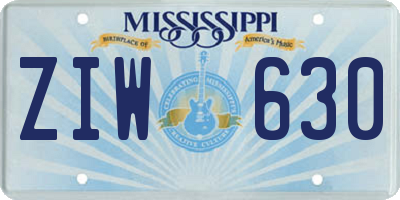MS license plate ZIW630