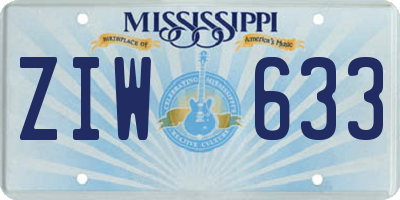 MS license plate ZIW633
