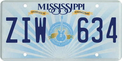 MS license plate ZIW634