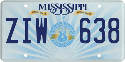 MS license plate ZIW638