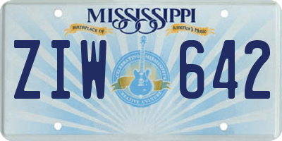 MS license plate ZIW642