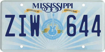 MS license plate ZIW644