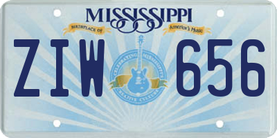 MS license plate ZIW656