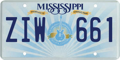 MS license plate ZIW661